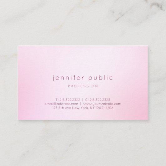 ピンクローズモダンテンプレートエレガント手書き名 名刺 (裏面)