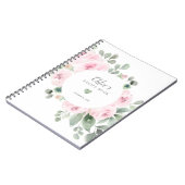 ピンクローズユーカリブライダルシャワーレシピ本 ノートブック (左側)