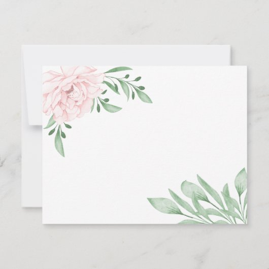 ピンクローズユーカリプタス葬式ありがとうご注意 サンキューカード (裏面)