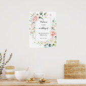 ピンクローズユーカリプタス18x24ようこそザ結婚ーズ ポスター (キッチン)