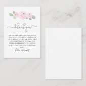 ピンクローズユーカリ結婚プトゥス プレイスカード (正面/裏面)