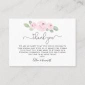 ピンクローズユーカリ結婚プトゥス プレイスカード (正面)