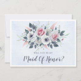 ピンクローズライトブルー私のメイド・オブ・オーナー（花嫁付き添い人）