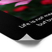 ピンクローズライフ姿勢引用文 感動的 ポスター (角)