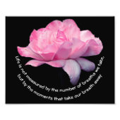 ピンクローズライフ姿勢感動的引用文8x10 フォトプリント            (正面)