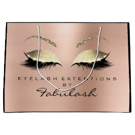 ピンクローズラッシュ赤面メイクアップミニマルブランディング ラージペーパーバッグ