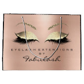 ピンクローズラッシュ赤面メイクアップミニマルブランディング ラージペーパーバッグ (裏面)