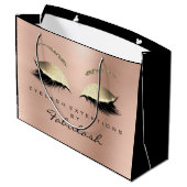 ピンクローズラッシュ赤面メイクアップミニマルブランディング ラージペーパーバッグ (裏面アングル)