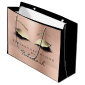 ピンクローズラッシュ赤面メイクアップミニマルブランディング ラージペーパーバッグ (正面アングル)