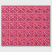 ピンクローズラッピング紙パーソナライズされたバラ紙 ラッピングペーパー (フラット)