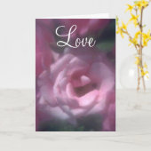 ピンクローズラブカード カード (黄色い花)
