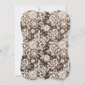 ピンクローズランジェリーシャワー招待ラスティックウッド 招待状 (裏面)