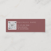 ピンクローズリップナース化粧用インジェクタQrCodeロゴ スキニー名刺 (裏面)