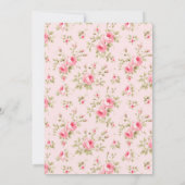 ピンクローズリボンボウブライダルシャワー 招待状 (裏面)