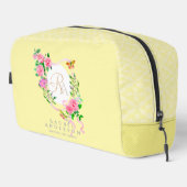 ピンクローズリボンモノグラムクリームプリントカットソーバッグ ドップキット (右コーナー)