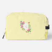 ピンクローズリボンモノグラムクリームプリントカットソーバッグ ドップキット (裏面)