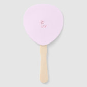 ピンクローズリボンモノグラム結婚ズ ハンドファン (裏面)