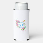 ピンクローズリボン誕生日クール スリム缶クーラー (Seltzer裏面)