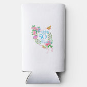 ピンクローズリボン誕生日クール スリム缶クーラー (裏面)