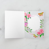 ピンクローズリボン誕生日 シーズンカード (内部)