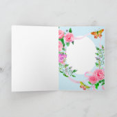 ピンクローズリボン誕生日 シーズンカード (内部)