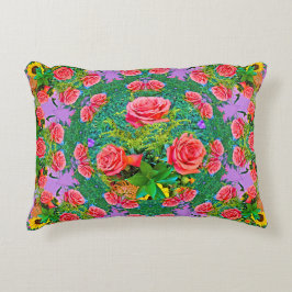 ピンクローズリングや輪 アクセントクッション