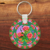 ピンクローズリングや輪 キーホルダー (裏面)