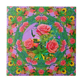 ピンクローズリングや輪 タイル