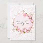 ピンクローズリースシック21st誕生日パーティー 招待状 (裏面)