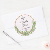 ピンクローズリーステンプレート容器キャンドルラベル ラウンドシール (封筒)