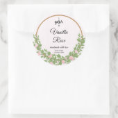 ピンクローズリーステンプレート容器キャンドルラベル ラウンドシール (バッグ)