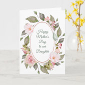 ピンクローズリースドーターマザーズデイカード カード (黄色い花)