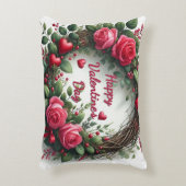 ピンクローズリースバレンティンデー アクセントクッション (正面(垂直))