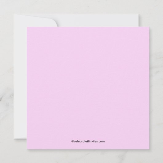 ピンクローズリースブライダルシャワー招待状 招待状 (裏面)