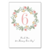 ピンクローズリース結婚ズ テーブルナンバー (正面)