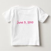 ピンクローズレインドロッ結婚プ ベビーTシャツ (裏面)