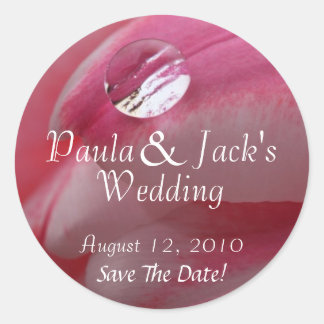 ピンクローズレインドロッ結婚プ ラウンドシール