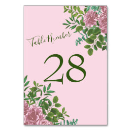 ピンクローズヴィンテージウェディング テーブルナンバー