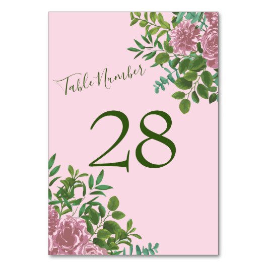 ピンクローズヴィンテージウェディング テーブルナンバー (裏面)