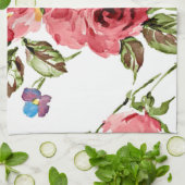 ピンクローズヴィンテージキッチンタオル キッチンタオル (折り畳み)