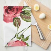 ピンクローズヴィンテージキッチンタオル キッチンタオル (四つ折り)