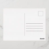 ピンクローズヴィンテージフラワーハッピーニューイヤー2025金ゴールド 箔シーズンポストカード (裏面)