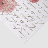 ピンクローズヴィンテージフランスのスクリプト金ゴールドLg Decompage 薄葉紙 (詳細)