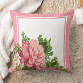 ピンクローズヴィンテージフローラベッドルームアクセントピロー クッション (ブランケット)