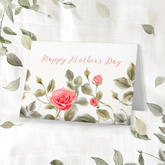 ピンクローズヴィンテージマザーズデイカード シーズンカード