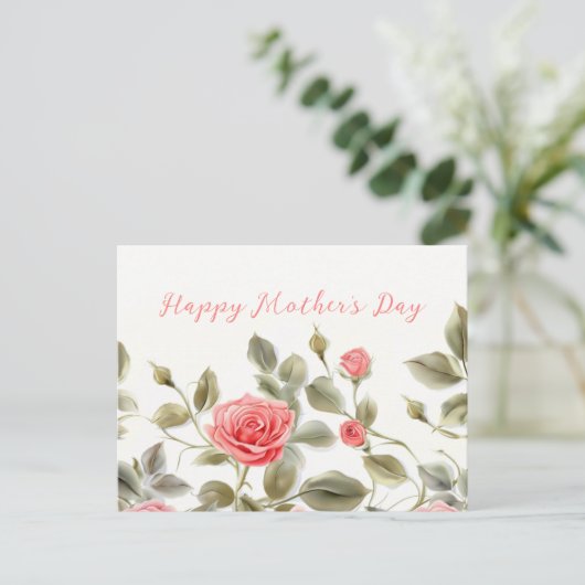 ピンクローズヴィンテージマザーズデイポストカード シーズンポストカード (スタンド正面)