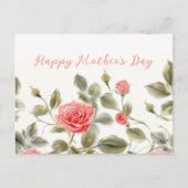 ピンクローズヴィンテージマザーズデイポストカード シーズンポストカード (正面)