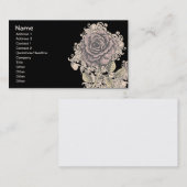 ピンクローズヴィンテージレトログランジフローラ 名刺 (正面/裏面)