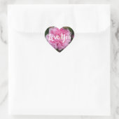 ピンクローズヴィンテージレトロ花フローラ愛 ハートシール (バッグ)