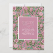 ピンクローズヴィンテージ卒業発表 招待状 (裏面)